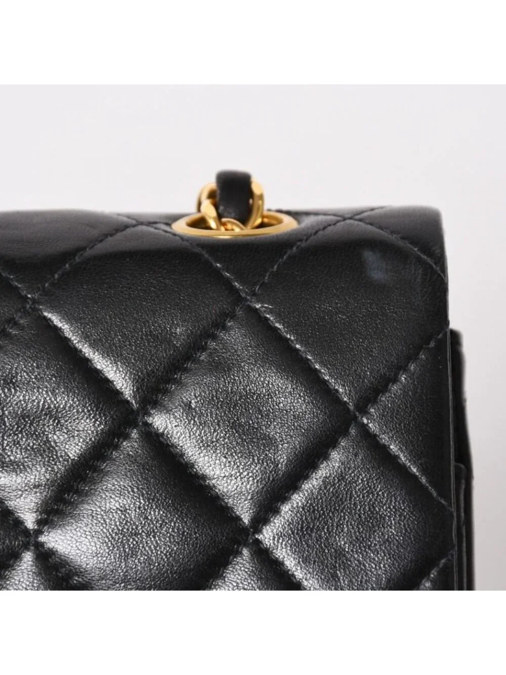 Chanel Quilted 23 Double Flap Chain Shoulder Bag CC Logo Lambskin Black